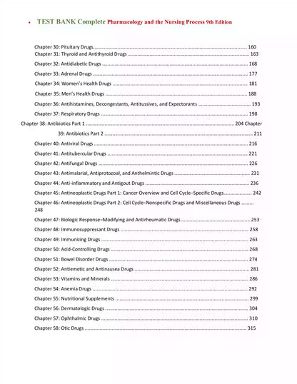 Test bank Pharmacology and the Nursing Process 9th Edition by Lilley